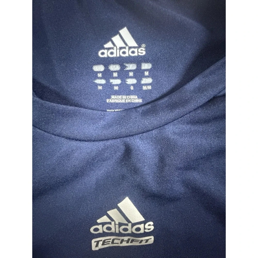 Adidas Techfit Mens M Long Sleeve Compression Shirt Climalite Navy Blue